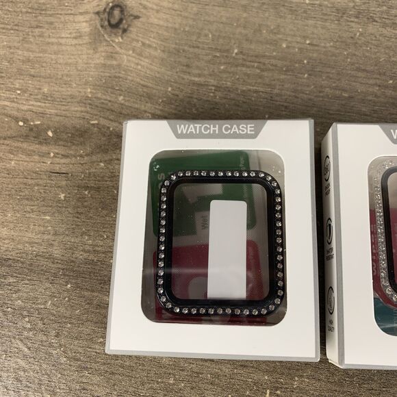 2pk Bling Screen Protector Case Cover For Apple Watch 3/2/1 - 38mm Black Clear - Picture 4 of 12